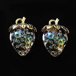 クリアアクリルパーツ  苺  透明  32x23x14.5mm  穴：2.5mm&nbsp;MACR-K335-04A