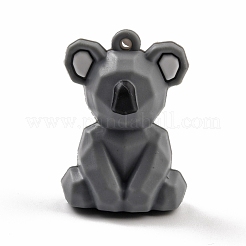 塩ビファセット漫画コアラペンダント  DIYキーチェーン作成用  濃いグレー  42x30x25mm  穴：3mm&nbsp;FIND-B002-11