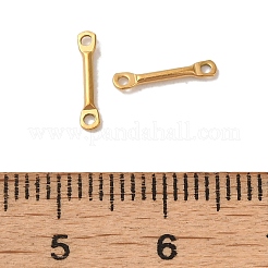 イオンプレーティング（IP）304ステンレススチールコネクタチャーム  バーリンク  18KGP本金メッキ  10x2x1mm  穴：1mm&nbsp;STAS-Q323-04B-G
