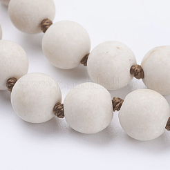 Natural Fossil Beaded Necklaces&nbsp;NJEW-P202-36-B09