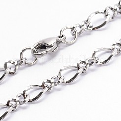 ファッショナブルな304ステンレススチールチェーンネックレス  カニカン付き  ミックスカラー  19.7インチ（50cm）&nbsp;NJEW-I060-04