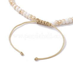 Glass with Natural Sea Shell Beads Anklet&nbsp;AJEW-AN00595