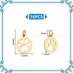 16Pcs 304 Stainless Steel Pendants&nbsp;STAS-UN0059-88