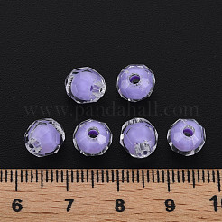 透明なアクリルビーズ  二層ビーズ  多面カット  ラウンド  ライラック  8x7.5mm  穴：2mm  約2000個/500g&nbsp;TACR-S152-17A-SS2114