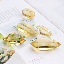 Double Tower Natural Citrine Healing Stone Wands&nbsp;PW-WG12520-03