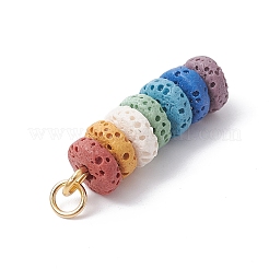 Natural Lava Rock Dyed Beaded Pendants&nbsp;PALLOY-JF02536-01