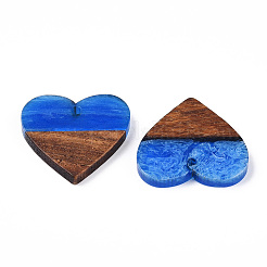 Transparent Resin & Walnut Wood Pendants&nbsp;RESI-ZX017-39