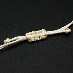 DIYブレスレット作り用編み込みナイロンコード  ホワイト  145~155x5x2mm  穴：2~4mm&nbsp;AJEW-M001-25