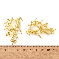 メッキ合金フェンダントカボションセッティング  鹿  ゴールドカラー  33x50x7.5mm  穴：2mm&nbsp;STAS-M016-15G