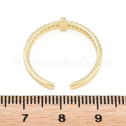 Brass Micro Pave Cubic Zirconia Cuff Open Rings&nbsp;CU-Z002-02G