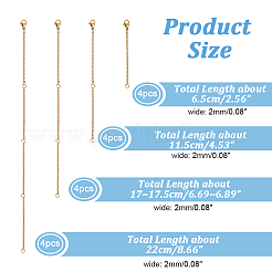 16Pcs 4 Style 304 Stainless Steel End Chains with Lobster Clasp and Jump Ring&nbsp;STAS-NB0001-75