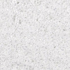 MIYUKIラウンドロカイユビーズ  日本製シードビーズ  （rr420)ホワイトパールセイロン  15/0  1.5mm  穴：0.7mm  約27777個/50g&nbsp;SEED-X0056-RR0420