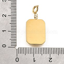 長方形 304 ステンレス ペンダント デコレーション  ホワイトシェルとスプリングリング留め具付き  イオンプレーティング（ip）  18KGP本金メッキ  24mm&nbsp;STAS-H202-10G