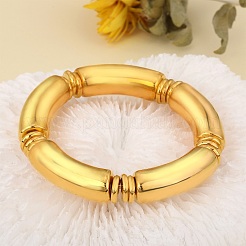 CCB Plastic Curved Tube Beaded Stretch Bracelets for Women&nbsp;BJEW-SW001583-02