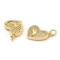 Rack Plating Brass Micro Pave Clear Cubic Zirconia Pendants&nbsp;KK-M253-02G