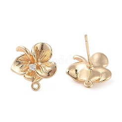Brass Stud Earring Findings&nbsp;KK-N256-06G