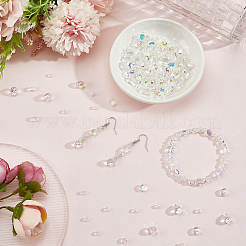114Pcs Transparent Electroplate Glass Beads&nbsp;GLAA-PA0001-17E