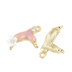 Alloy with Pink Enamel Pendants&nbsp;RB-CBA1FD3-22G-02