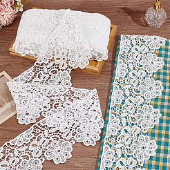 15 Yards Cotton Embroidery Flower Lace Ribbon&nbsp;OCOR-WH0086-91B