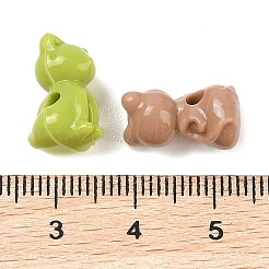不透明なアクリル子猫ビーズ  猫/子猫  ミックスカラー  14.5x8.5x9.5mm  穴：2.5mm&nbsp;X-MACR-S830-02