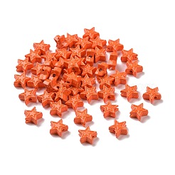 塗装合金ビーズをスプレー  スター  オレンジ  7x7.5x3.2mm  穴：1.2mm&nbsp;PALLOY-K001-02I