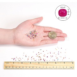 ガラスシードビーズ  混合スタイル  丸い穴  ラウンド  ミックスカラー  13/0  2x1.5~2mm  穴：0.7mm  約140g/ボックス&nbsp;SEED-SZ0001-005