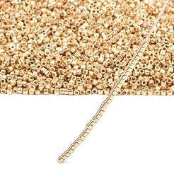 MIYUKIデリカビーズ  シリンダー  日本製シードビーズ  11/0  (db2501)duracoat 亜鉛メッキ 淡いゴールド  1.3x1.6mm  穴：0.8mm  約10000個/袋  50 G /袋&nbsp;SEED-X0054-DB2501