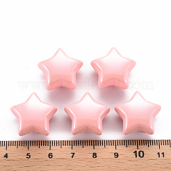 不透明なアクリルビーズ  パールカラーの  スター  ピンク  20.5x21x12.5mm  穴：3.5mm&nbsp;X-MACR-S372-02B-82