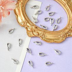 合金ハンガーリンク  チューブベイル  ティアドロップ  アンティークシルバー  13x4x6mm  穴：2mm  内径：6x2.5mm&nbsp;PALLOY-YW0003-27