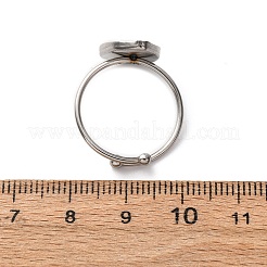 調節可能な304ステンレススチール製カフリング部品  ティアドロップ  ステンレス鋼色  トレイ：14x10mm  1mm  内径：18mm&nbsp;STAS-D372-10P-01