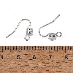 シェグレース 真鍮 パヴェ キュービックジルコニア イヤリング金具  耳ワイヤー  プラチナ  14x5mm  穴：2mm  ピン：0.8mm&nbsp;XGRQ4S784-741P