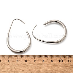ティアドロップブラスダングルピアス  カドミウムフリー＆鉛フリー  長持ちメッキ  プラチナ  41x29x3mm&nbsp;EJEW-R018-01P