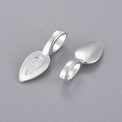 チベット風合金貼り付け用バチカン  葉  銀  鉛フリー及びカドミウムフリー  21x8x6mm  穴：6x4mm&nbsp;X-TIBEP-AB3348Y-S