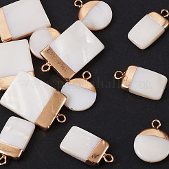 Electroplate Natural Freshwater Shell Pendants&nbsp;SHEL-TA0001-05