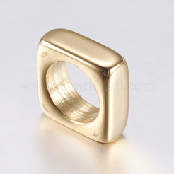 304ステンレススチールリンクリング  正方形  ゴールドカラー  12x12x4.5mm  8mm内径&nbsp;STAS-F133-58G
