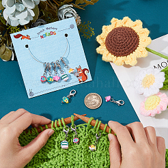 10Pcs 5 Style Ocean Fish Handmade Polymer Clay Pendant Stitch Markers&nbsp;HJEW-NB00033