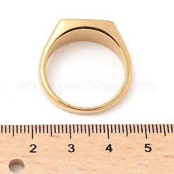 316l ステンレススチール 天然宝石 女性用指輪  長方形  イオンプレーティング（ip）  usサイズ9（18.9mm）&nbsp;RJEW-U054-02C-02G