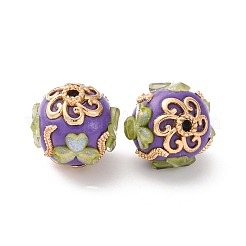 Handmade Resin Indonesia Round Beads&nbsp;IPDL-P005-15KCG-01