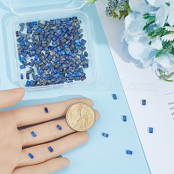 2連売り天然ラピスラズリビーズ連売り  2穴  長方形  2.5~3x5x2.5mm  穴：0.8mm  約138~140個/連  15.28''~15.31''（38.8~38.9センチメートル）&nbsp;G-PA0001-68