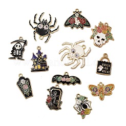 12Pcs Halloween Theme Alloy Enamel Pendants&nbsp;ENAM-G231-01G