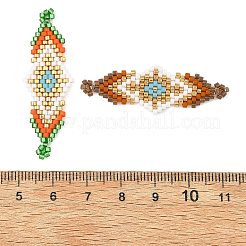 Glass MIYUKI Delica Beads Braided Connector Charms&nbsp;PALLOY-MZ01412