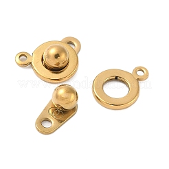304ステンレススチールスナップ留め  イオンプレーティング（ip）  18KGP本金メッキ  16x9x5.5mm  穴：1.5mm&nbsp;STAS-K212-02G