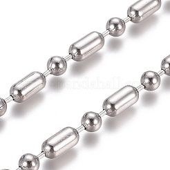 変色しない304ステンレススチールボールチェーン  ステンレス鋼色  コラム：9x4.5mm  ボール：4.5mm&nbsp;CHS-L024-025H