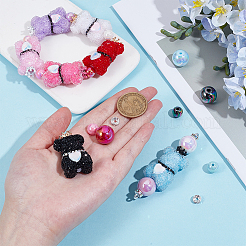 DIYジュエリー作りのパーツキット  合金ラインストーンとアクリルペンキャップを含む  真鍮製ラインストーンスペーサービーズ  アクリルビーズ  ミックスカラー&nbsp;DIY-DR0002-31