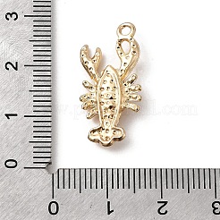 合金エナメルチャーム  ロブスター  ゴールドカラー  レッド  24.5x12x3.5mm  穴：1.7mm&nbsp;X-FIND-H055-15G-07