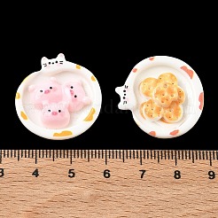 オペーク樹脂カボション  模造食品  皿の形  混合図形  25~27x24.5~25x7~10mm&nbsp;CRES-A063-01