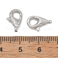 シェグレース 真鍮製ロブスタークラスプ  カドミウムフリーと鉛フリー＆ニッケルフリー  プラチナメッキ  13x9x4mm  穴：1.6mm&nbsp;XGRQ58310-751P
