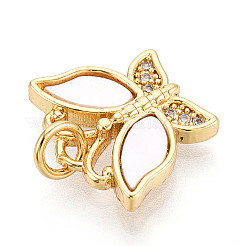 Brass Micro Pave Clear Cubic Zirconia Charms&nbsp;KK-N268-78G