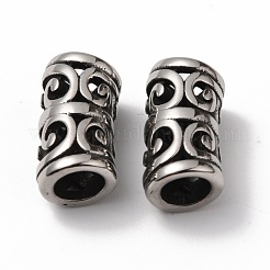 304ステンレススチールビーズ  コラム  アンティークシルバー  16x8mm  穴：5.5mm&nbsp;STAS-L262-34AS