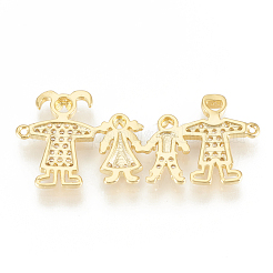 Brass Micro Pave Cubic Zirconia Links&nbsp;ZIRC-Q015-006G